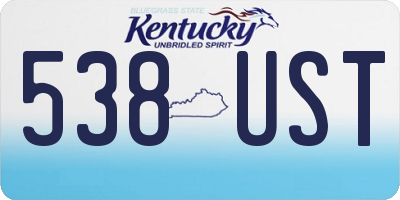 KY license plate 538UST