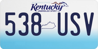 KY license plate 538USV