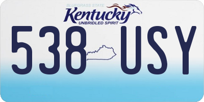 KY license plate 538USY