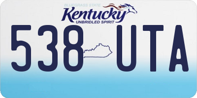 KY license plate 538UTA