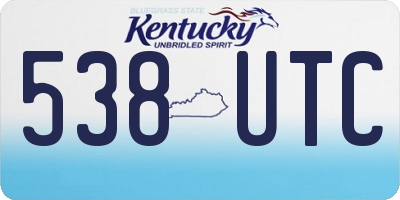 KY license plate 538UTC