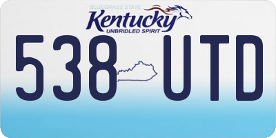 KY license plate 538UTD