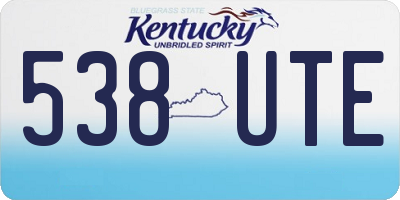 KY license plate 538UTE