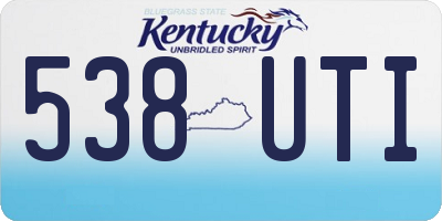 KY license plate 538UTI