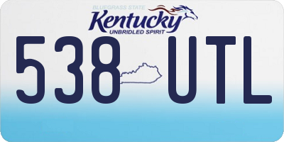 KY license plate 538UTL