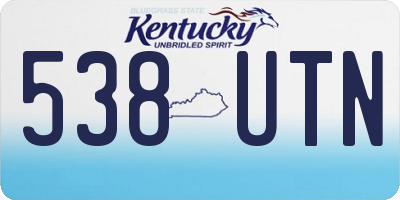KY license plate 538UTN