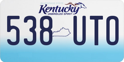 KY license plate 538UTO