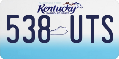 KY license plate 538UTS