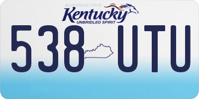 KY license plate 538UTU