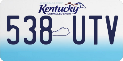 KY license plate 538UTV