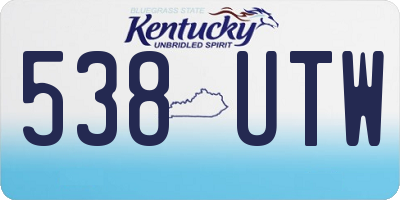 KY license plate 538UTW