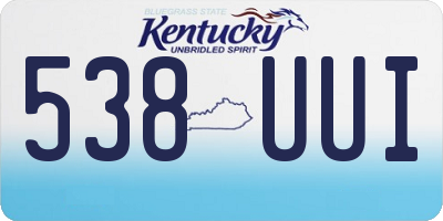 KY license plate 538UUI