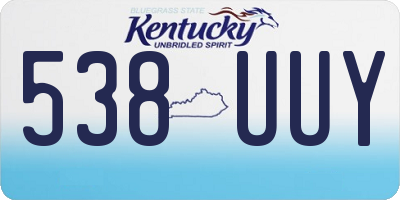 KY license plate 538UUY