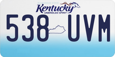 KY license plate 538UVM