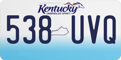KY license plate 538UVQ