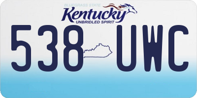 KY license plate 538UWC