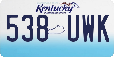 KY license plate 538UWK
