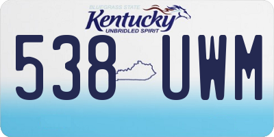 KY license plate 538UWM