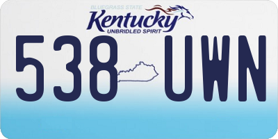 KY license plate 538UWN