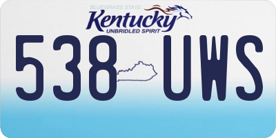 KY license plate 538UWS