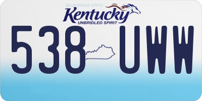 KY license plate 538UWW