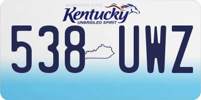 KY license plate 538UWZ