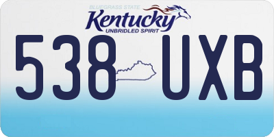KY license plate 538UXB