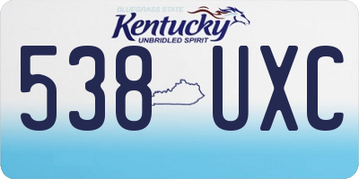 KY license plate 538UXC