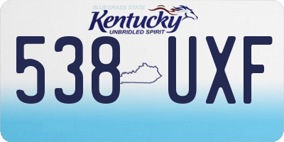 KY license plate 538UXF