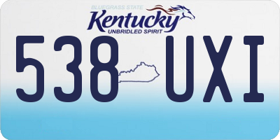 KY license plate 538UXI