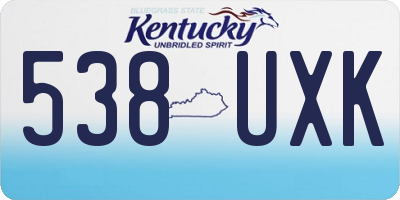 KY license plate 538UXK