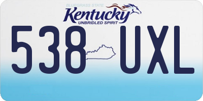KY license plate 538UXL