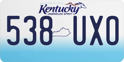 KY license plate 538UXO