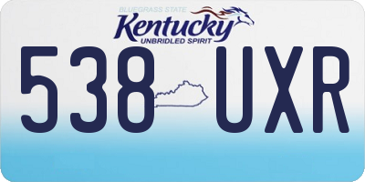 KY license plate 538UXR