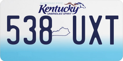 KY license plate 538UXT
