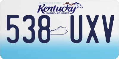 KY license plate 538UXV