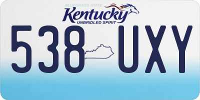 KY license plate 538UXY