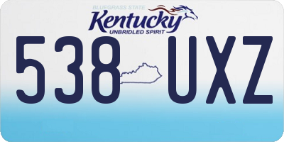 KY license plate 538UXZ