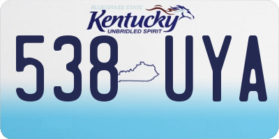 KY license plate 538UYA
