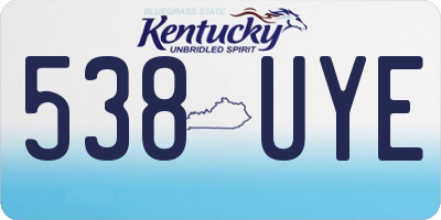 KY license plate 538UYE