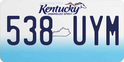 KY license plate 538UYM