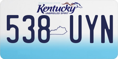 KY license plate 538UYN