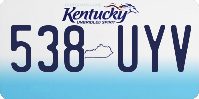 KY license plate 538UYV