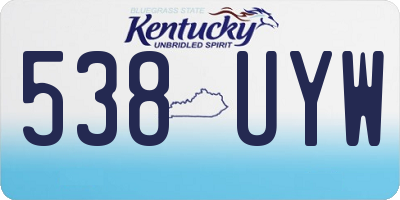 KY license plate 538UYW