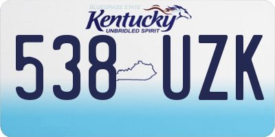 KY license plate 538UZK