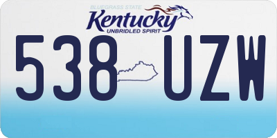 KY license plate 538UZW