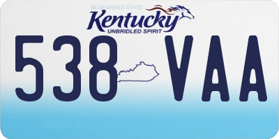 KY license plate 538VAA