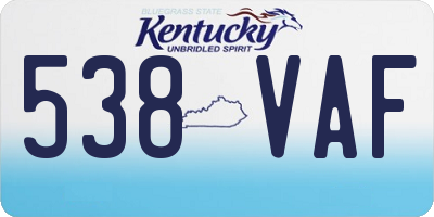 KY license plate 538VAF