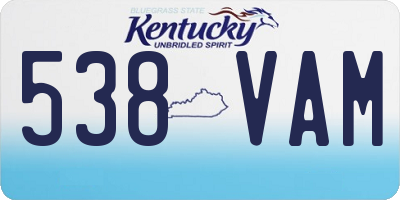 KY license plate 538VAM