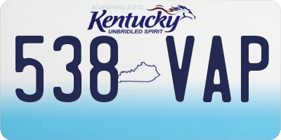 KY license plate 538VAP